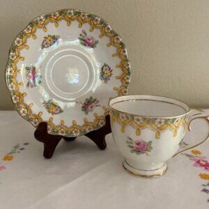 Royal Albert  Footed Cup & Saucer  Torquay Yellow